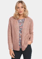 Zeitlose Strickjacke in Grobstrick - rosé / méliert - Gr. 21 von Goldner Fashion