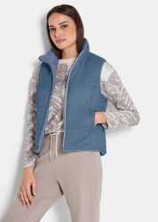 Wendeweste mit Strick- und Steppseite - dunkelblau - Gr. 46 von Goldner Fashion