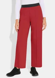 Jersey-Freizeithose mit Biesen - rot - Gr. 48 von Goldner Fashion