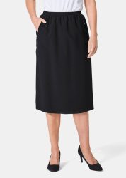 Knitterfreier Reiseschlupfjupe - schwarz - Gr. 19 von Goldner Fashion