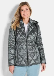 Steppjacke mit Rautenmuster - graugrün - Gr. 20 von Goldner Fashion