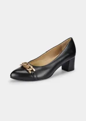 Pumps aus echtem Leder in Komfort-Weite - schwarz - Gr. 41 von Goldner Fashion