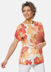 Pullover - koralle / gemustert - Gr. 22 von Goldner Fashion