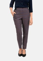 Stretchbequeme Karohose - royalblau / cognac / kariert - Gr. 26 von Goldner Fashion