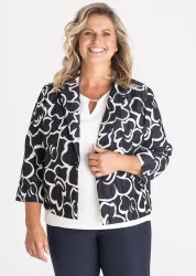Blazer aus schimmernder Jacquard-Ware - dunkelblau - Gr. 42 von Goldner Fashion