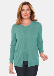 Klassisches Stricktwinset - smaragd - Gr. 21 von Goldner Fashion