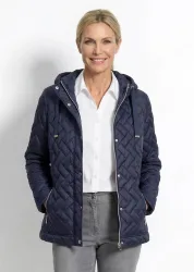 Leichte Steppjacke mit Kapuze - marine - Gr. 19 von Goldner Fashion