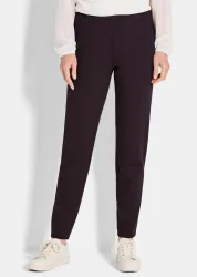 Extra schmale Jerseyhose BELLA mit Schlupfbund - aubergine - Gr. 265 von Goldner Fashion