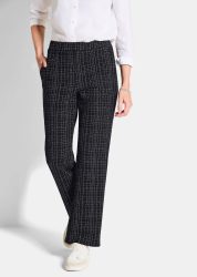 Jerseyhose VERA in Tweed-Optik - schwarz / gemustert - Gr. 20 von Goldner Fashion