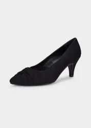 Pumps aus Leder mit Zierknoten - schwarz - Gr. 38 von Goldner Fashion