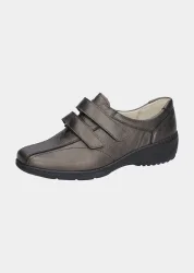 Halbschuhe mit verstellbarem Klettverschluss - anthrazit - Gr. 37 von Goldner Fashion