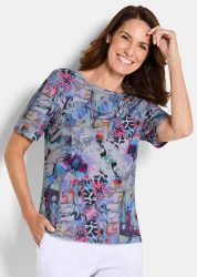 Jersey-Shirts im Doppelpack - blau / blau / gemustert - Gr. 19 von Goldner Fashion
