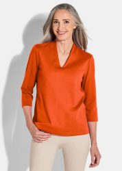 Basic-Shirt aus Interlock-Jersey - terrakotta - Gr. 20 von Goldner Fashion