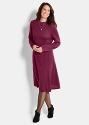 Strickkleid in femininer A-Linie - bordeaux - Gr. 21 von Goldner Fashion