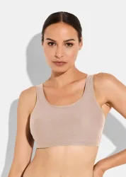 Sport-Bustier mit Y-Rücken - beige - Gr. M von Goldner Fashion