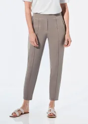 Weite Hose SARA aus Viskose-Jersey - taupe - Gr. 40 von Goldner Fashion