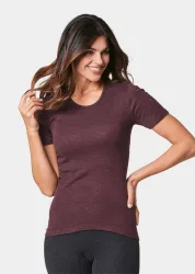 Thermo Damen-Unterwäsche T-Shirt - bordeaux / méliert - Gr. 36 von Goldner Fashion