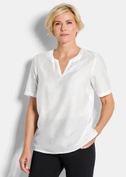 Pflegeleichte Bluse aus Seersucker - weiss - Gr. 25 von Goldner Fashion