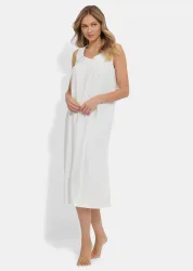 Längeres Nachthemd mit Rüschen - cremeweiss - Gr. 44 von Goldner Fashion