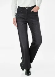 Weite Jeans VERA aus Stretch-Denim - schwarz - Gr. 19 von Goldner Fashion