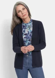 Leichter Cardigan mit Schurwolle - marine - Gr. 54 von Goldner Fashion