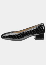 Pumps - schwarz / kroko - Gr. 41,5 von Goldner Fashion
