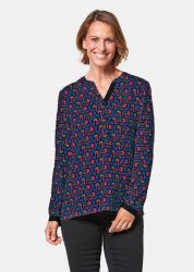 Moderne Druckbluse in legerer Form - bunt / gemustert - Gr. 21 von Goldner Fashion