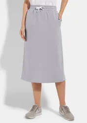 Sweatrock aus Baumwolle mit Tunnelzug - grau - Gr. 40 von Goldner Fashion