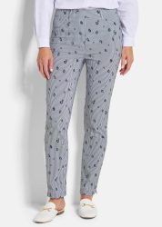 Bengalinhose LOUISA mit Streifen und Blumen - weiss / blau / gemustert - Gr. 20 von Goldner Fashion