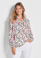 Zeitlose Bluse mit einzigartigem Druck - bunt / gemustert - Gr. 24 von Goldner Fashion