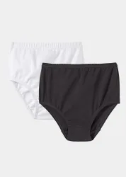 Baumwoll-Taillenslip im Mehrfachpack - schwarz / weiss - Gr. 40 von Goldner Fashion
