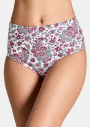 Baumwoll-Taillenslip im Mehrfachpack - weiss / pink / türkis - Gr. 48 von Goldner Fashion