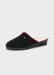 Pantoffel mit Schurwolle - anthrazit - Gr. 38 von Goldner Fashion
