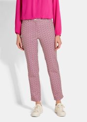 Druckhose LOUISA in Scuba-Qualität - beere / beige / gemustert - Gr. 20 von Goldner Fashion