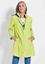 Super leichte Longjacke mit versteckter Kapuze - hellgrün - Gr. 21 von Goldner Fashion