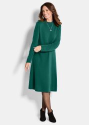 Strickkleid in femininer A-Linie - dunkelgrün - Gr. 19 von Goldner Fashion