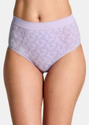 Baumwoll-Bauchwegslip im Mehrfachpack - flieder / weiss - Gr. 36 von Goldner Fashion