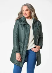 Sportiver Anorak mit warmer Wattierung - graugrün - Gr. 23 von Goldner Fashion
