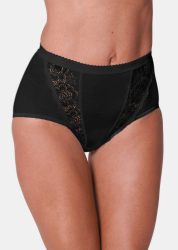 4er-Pack Taillenslip mit Spitzeneinsatz - schwarz - Gr. 48 von Goldner Fashion