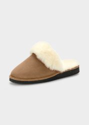 Pantoffeln aus Lammfell - taupe - Gr. 41 von Goldner Fashion