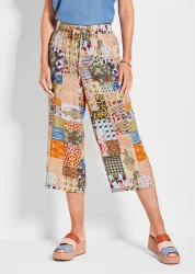 Culotte VERA mit Patch-Druck - gelb / gemustert - Gr. 22 von Goldner Fashion