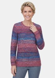 Multicolor-Pullover mit erfrischendem Farbverlauf - rot / hellblau / gemustert - Gr. 21 von Goldner Fashion