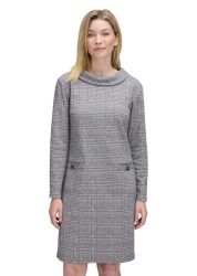 Jerseykleid aus Karo-Jacquard - grau / méliert - Gr. 42 von Goldner Fashion