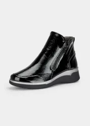 Stiefeletten in Lack-Optik - schwarz - Gr. 39 von Goldner Fashion