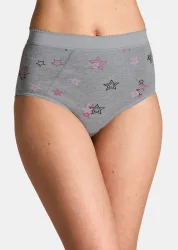 Baumwoll-Bauchwegslip im Mehrfachpack - grau / pink / weiss - Gr. 36 von Goldner Fashion