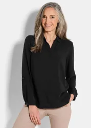 Schlupfbluse aus reiner Viskose - schwarz - Gr. 19 von Goldner Fashion