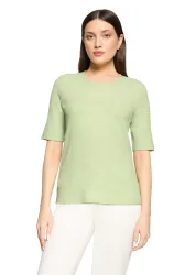Basic-Shirt in strukturierter Stretch-Qualität - hellgrün - Gr. 40 von Goldner Fashion