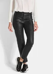 Beschichtete Hose BELLA in Leder-Optik - schwarz - Gr. 275 von Goldner Fashion