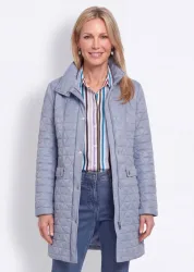 Stepp-Kurzmantel mit Stehkragen - rauchblau - Gr. 20 von Goldner Fashion