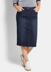 Jeansjupe im 5-Pocket-Stil - marine - Gr. 40 von Goldner Fashion
